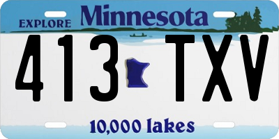 MN license plate 413TXV