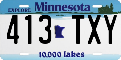MN license plate 413TXY