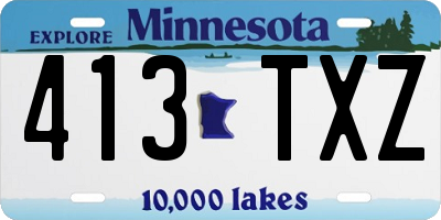 MN license plate 413TXZ