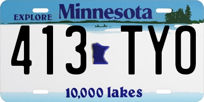 MN license plate 413TYO