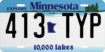 MN license plate 413TYP