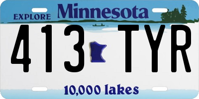 MN license plate 413TYR