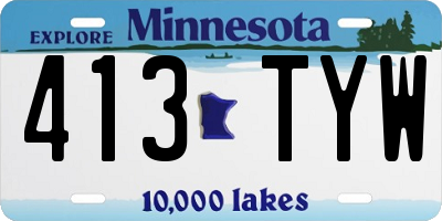 MN license plate 413TYW