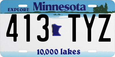 MN license plate 413TYZ