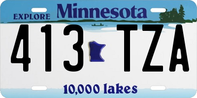 MN license plate 413TZA