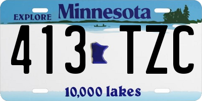 MN license plate 413TZC