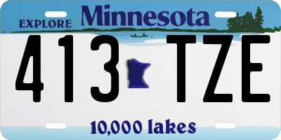 MN license plate 413TZE