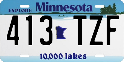 MN license plate 413TZF