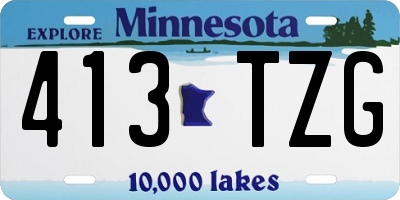 MN license plate 413TZG