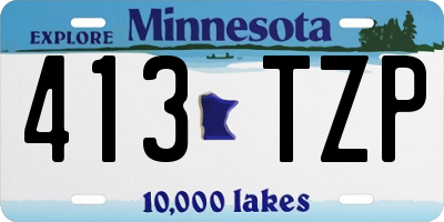 MN license plate 413TZP