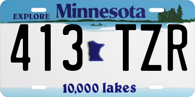 MN license plate 413TZR