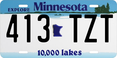 MN license plate 413TZT