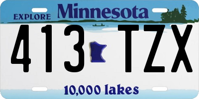 MN license plate 413TZX
