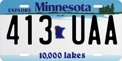 MN license plate 413UAA