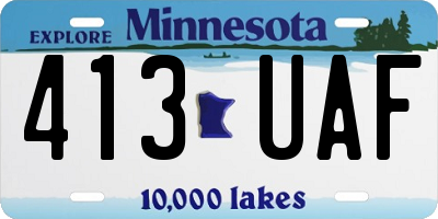 MN license plate 413UAF
