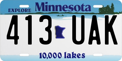 MN license plate 413UAK