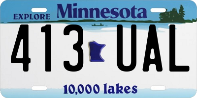 MN license plate 413UAL