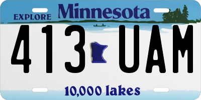 MN license plate 413UAM