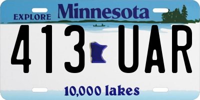 MN license plate 413UAR