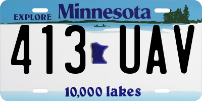 MN license plate 413UAV