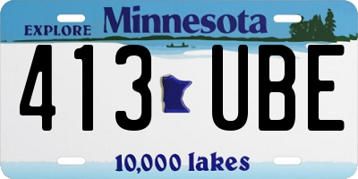 MN license plate 413UBE