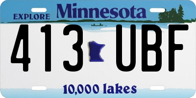 MN license plate 413UBF