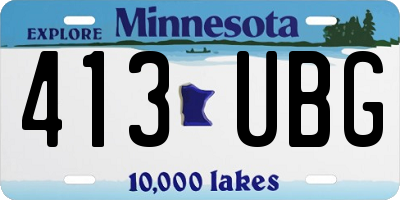 MN license plate 413UBG