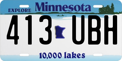MN license plate 413UBH