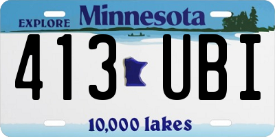 MN license plate 413UBI