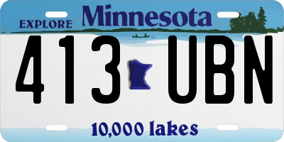 MN license plate 413UBN