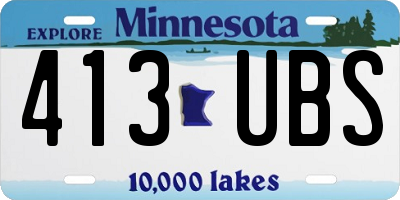 MN license plate 413UBS