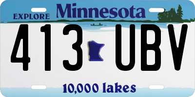MN license plate 413UBV
