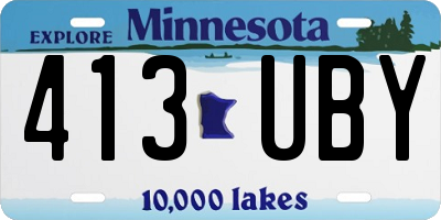 MN license plate 413UBY