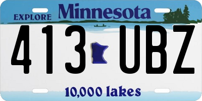 MN license plate 413UBZ
