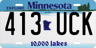 MN license plate 413UCK