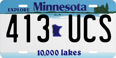 MN license plate 413UCS