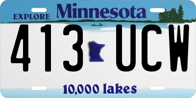 MN license plate 413UCW