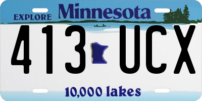 MN license plate 413UCX