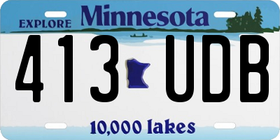 MN license plate 413UDB