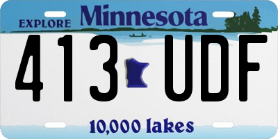 MN license plate 413UDF
