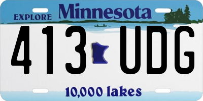 MN license plate 413UDG