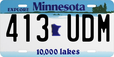 MN license plate 413UDM
