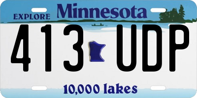 MN license plate 413UDP