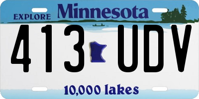 MN license plate 413UDV