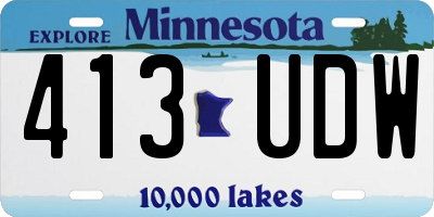 MN license plate 413UDW