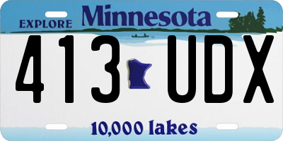 MN license plate 413UDX