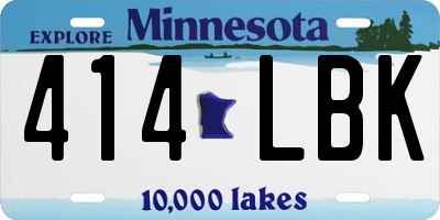 MN license plate 414LBK