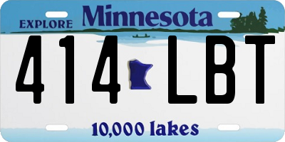 MN license plate 414LBT