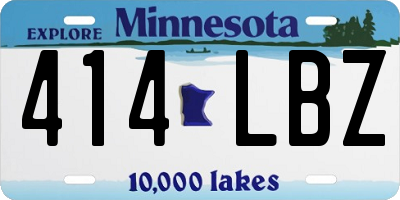 MN license plate 414LBZ