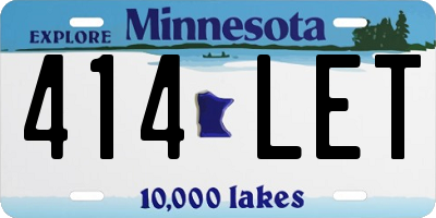 MN license plate 414LET